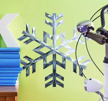 Muursticker zilveren sneeuwvlok - TenStickers