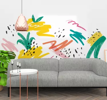 Muurstickers slaapkamer tropisch memphis style - TenStickers