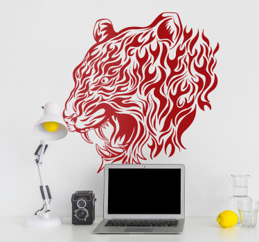Muursticker wilde dieren Chinese tijger - TenStickers