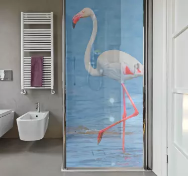 Douchewand sticker flamingo - TenStickers