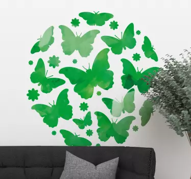 Muurstickers vlinders waterverf vlinders - TenStickers