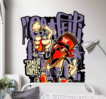Tekst sticker graffiti not crime - TenStickers