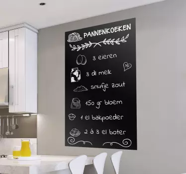Muurstickers tekst Pannenkoeken recept - TenStickers