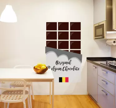 Bedrijfsstickers Typische Vlaamse chocolade - TenStickers