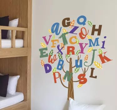 Sticker onderwijs Alfabet boom - TenStickers