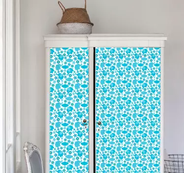 Meubel sticker blauwe olifantjes - TenStickers