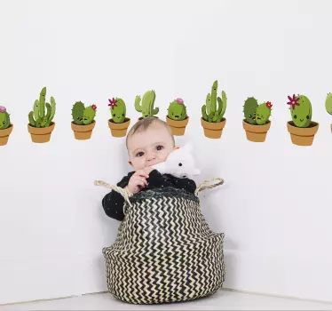 Ornament muursticker cactus collectie - TenStickers
