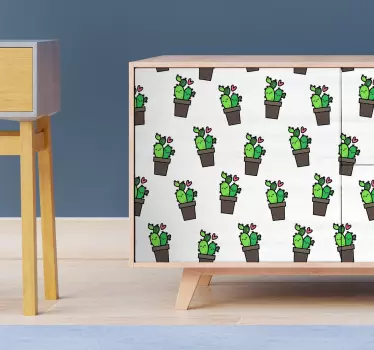 Meubel sticker cactus patroon - TenStickers