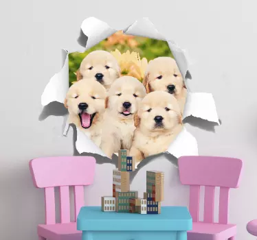 Muurstickers dieren schattige puppy's - TenStickers
