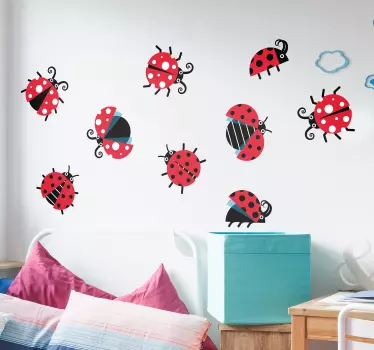 Muurstickers dieren set lieveheersbeestjes - TenStickers