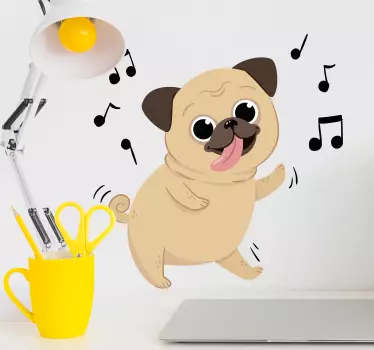 Muurstickers dieren vrolijk dansend hondje - TenStickers