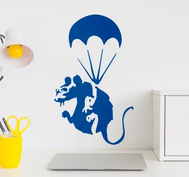 Stickers kunst dier aan parachute - TenStickers