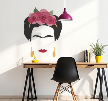 Muurstickers woonkamer portret Frida Kahlo - TenStickers