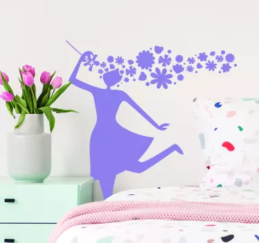 Silhouet stickers lente vrouw - TenStickers