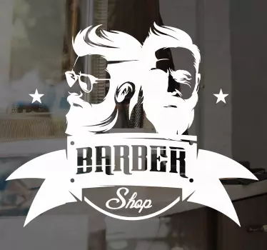 Muurstickers mode Klassieke kapperszaak met mannen - TenStickers