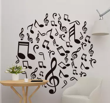Muurstickers muzikaal Muzieknoten - TenStickers