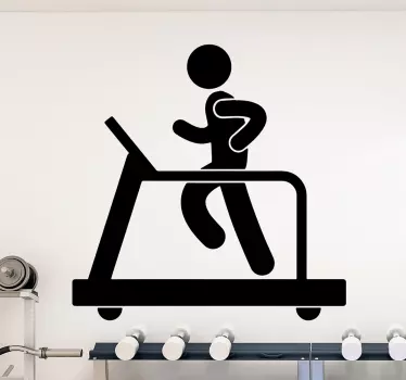 Muurstickers personen Loopband fitness - TenStickers