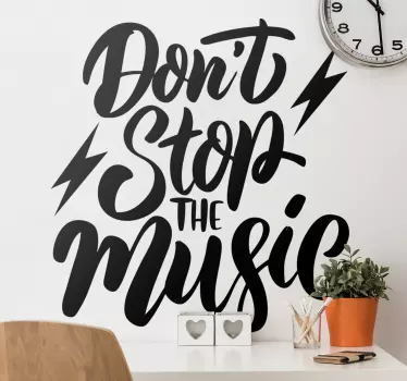 Muurstickers rock muziek Stop de muziek niet - TenStickers