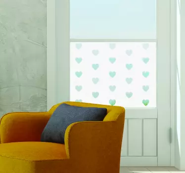 Raamstickers hartjes raamfolie - TenStickers