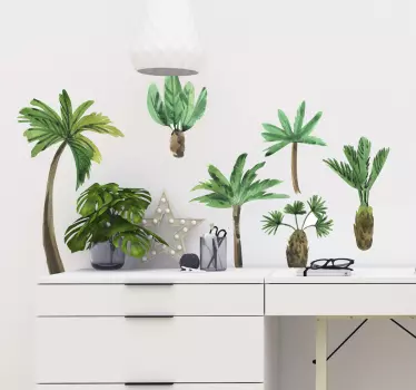Muursticker boom kleine palmboompjes - TenStickers