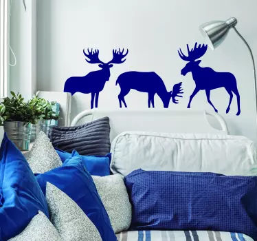 Muurstickers dieren silhouet elanden - TenStickers