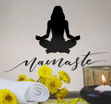 Silhouette sticker yoga namasté - TenStickers