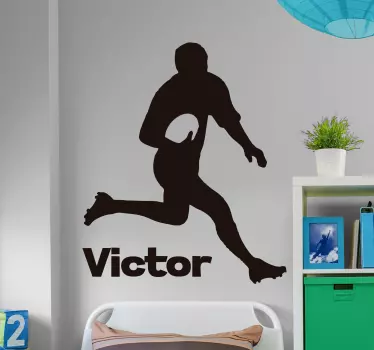 Sport muursticker Rugby gepersonaliseerd - TenStickers