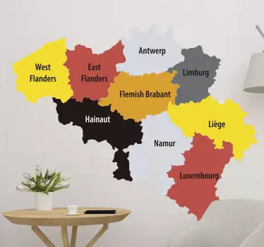 Landen stickers kaart belgie - TenStickers