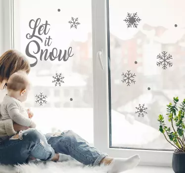 Raamsticker winter met kristallen - TenStickers