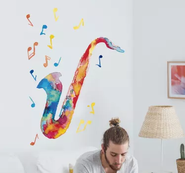 Muurdecoratie stickers Kleurrijke trompet - TenStickers