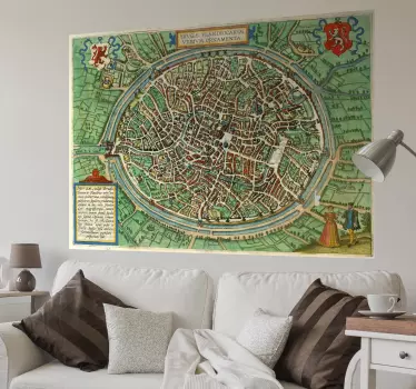 Muurdecoratie stickers Brugge stad kaart - TenStickers