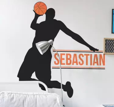 Muursticker basketbalspeler thuis - TenStickers
