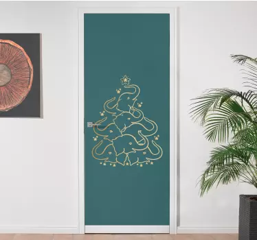 Kerst sticker olifant feestboom - TenStickers