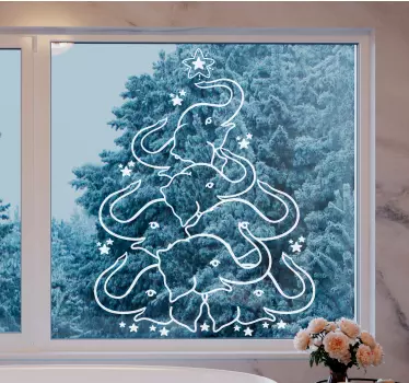 Kerst sticker olifantenboom ontwerp - TenStickers