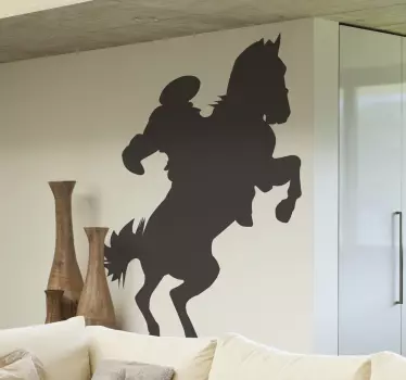 Paard met ruiter sticker - TenStickers