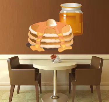 Pannenkoeken met stroop sticker - TenStickers