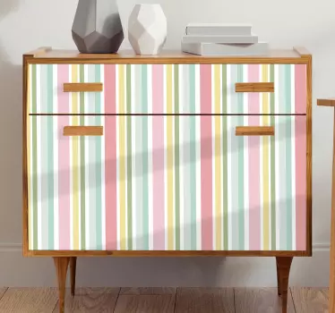 Pastel strepenpatroon vinyl stickervel kleuren - TenStickers