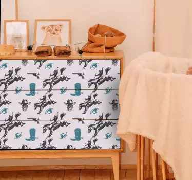 Patroon met een westers thema meubel sticker - TenStickers