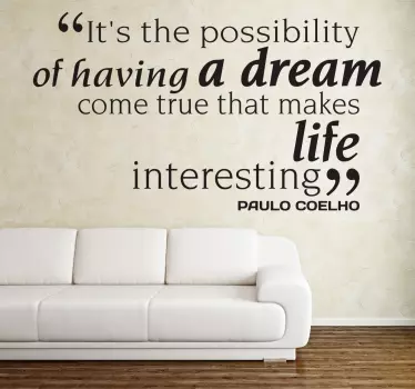 Paulo Coelho Quote Muursticker - TenStickers