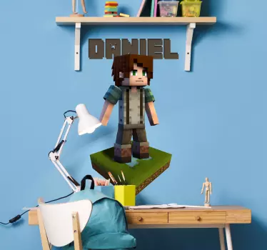 Personage games sticker met naam - TenStickers