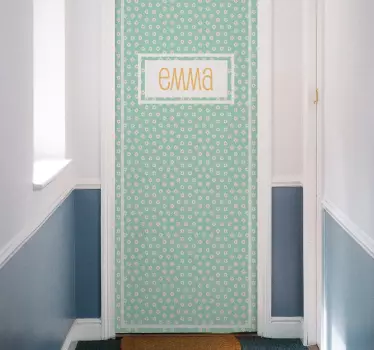 Personaliseerbare glazen deursticker met madeliefjespatroon - TenStickers