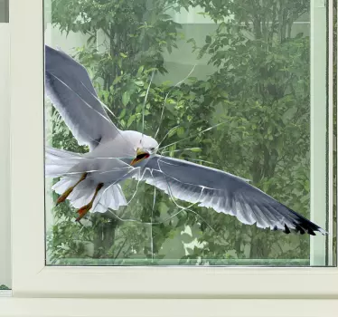 Raamsticker 3D slik brekend glas - TenStickers