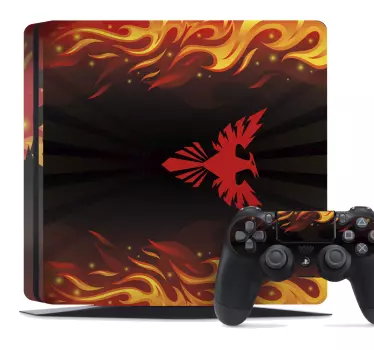 Abstracte PS sticker fenix met vuur - TenStickers