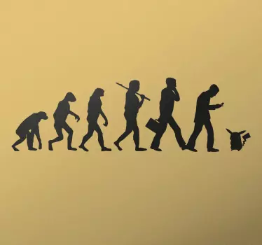 Pokemon Go Menselijke Evolutie Muursticker - TenStickers