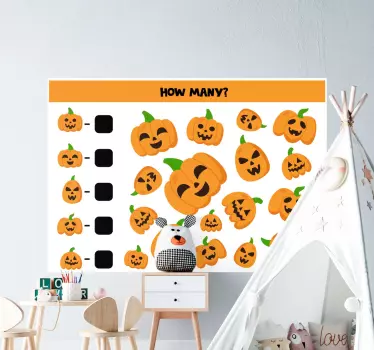 Pompoentelspel whiteboard sticker - TenStickers