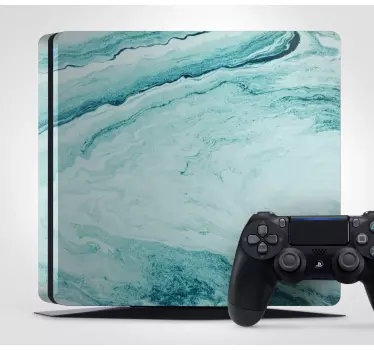 Ps4 sticker aqua marble print - TenStickers