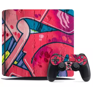 Ps4 sticker in levendige graffiti stijl - TenStickers