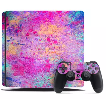 Ps4 sticker kleurrijke abstracte omhulsel - TenStickers
