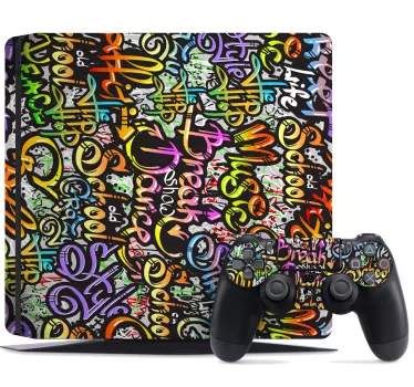 Ps4 sticker kleurrijke stedelijke stijl - TenStickers