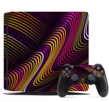 Ps4 sticker levendig golfpatroon - TenStickers